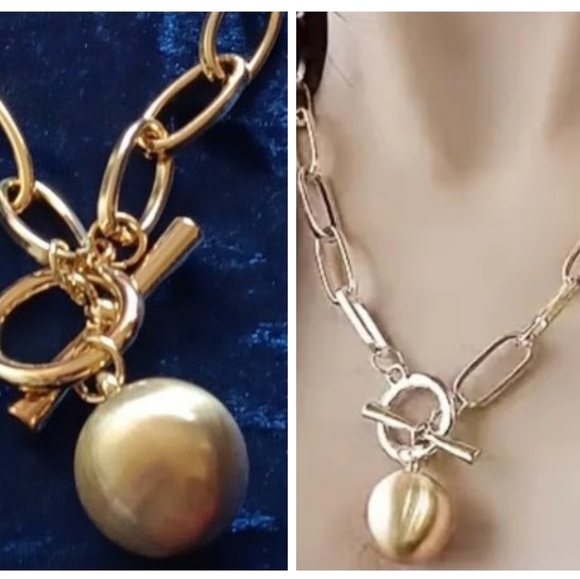 Gold plated necklace set with pendant and earrings - Picture 3 of 8